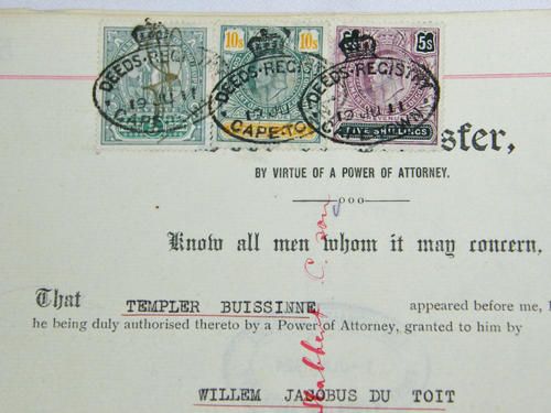 Deed of transfer - Willem Jacobus Du Toit - 11 May 1911 Matjes Valley Graaff Reinett