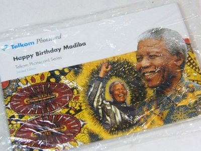 Happy Birthday Madiba phonecard sealed as issued
