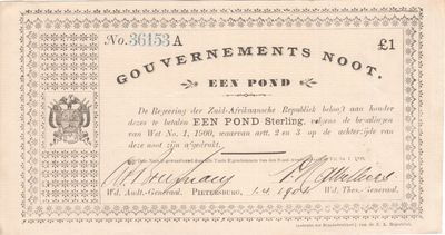 Pietersburg Gouvernements Noot One Pound ( Pond ) UNCIRCULATED - BEST I HAVE EVER SEEN