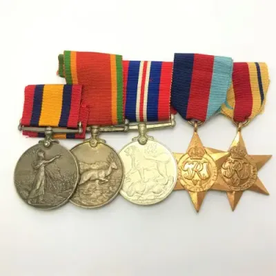 Boerwar Queens medal to 622 Pte JH Herring of the Uitenhage Town Guard and WW2 medals to Herring