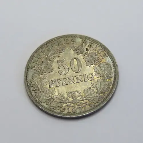1877 Germany Deutsches Reich 1877 silver 50 pfennig proof