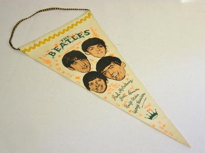 Original early 1960`s Beatles advertising triangular flag