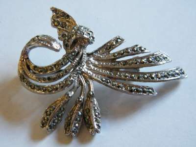 Sterling Silver Marcasite brooch - 5.5 x 4 cm