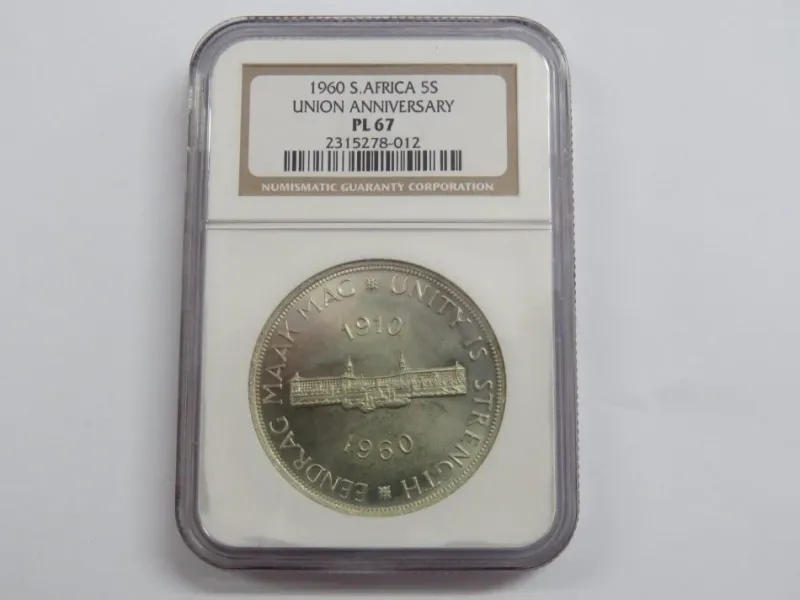 1960 South Africa Union crown graded PL 67 by NGC - A Top COIN!