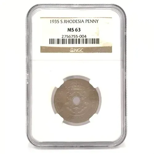 1935 Southern Rhodesia graded Penny MS 63