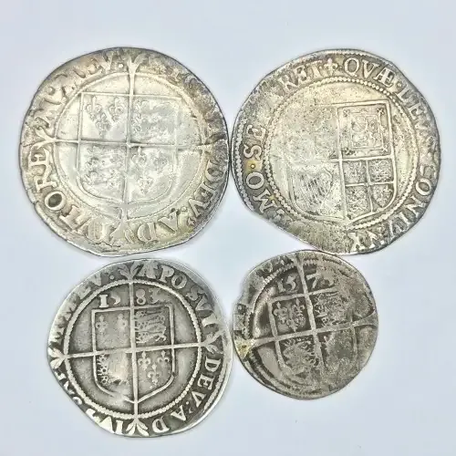 4 Elizabeth i coins from late - Very scarce