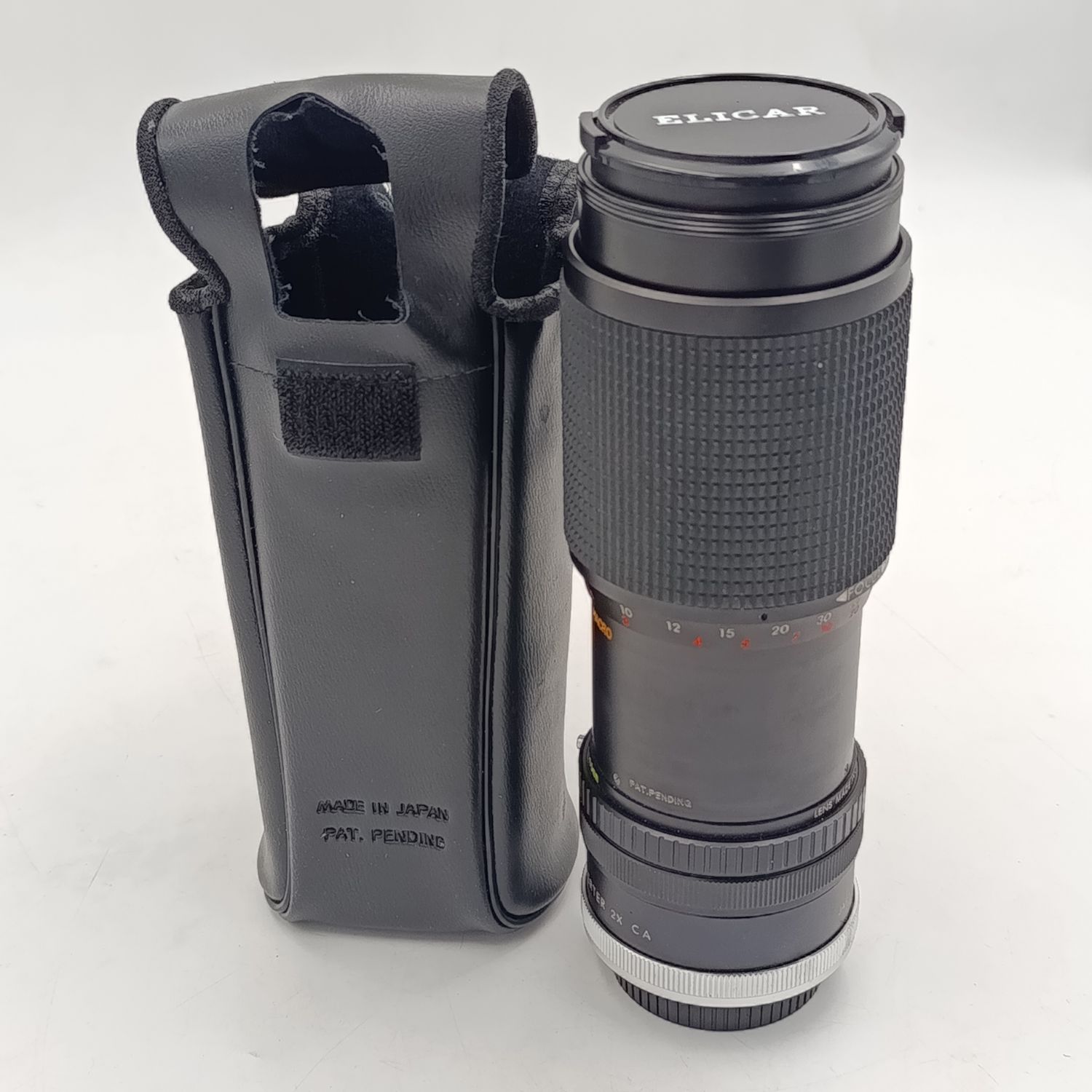 Vintage Elicar MC 80-205mm 1:3.8 Quick Macro lens in pouch - lens is clean