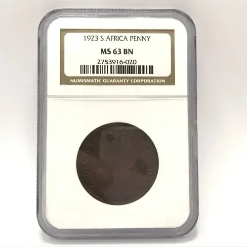 1923 SA Union penny graded MS 65 BN by NGC