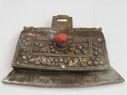 Antique Flintstone and Mischmetal lighters - 11.5 x 8.5cm - as per scan