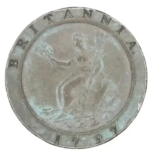 1797 British George III Cartwheel 2 Pence - SCARCE