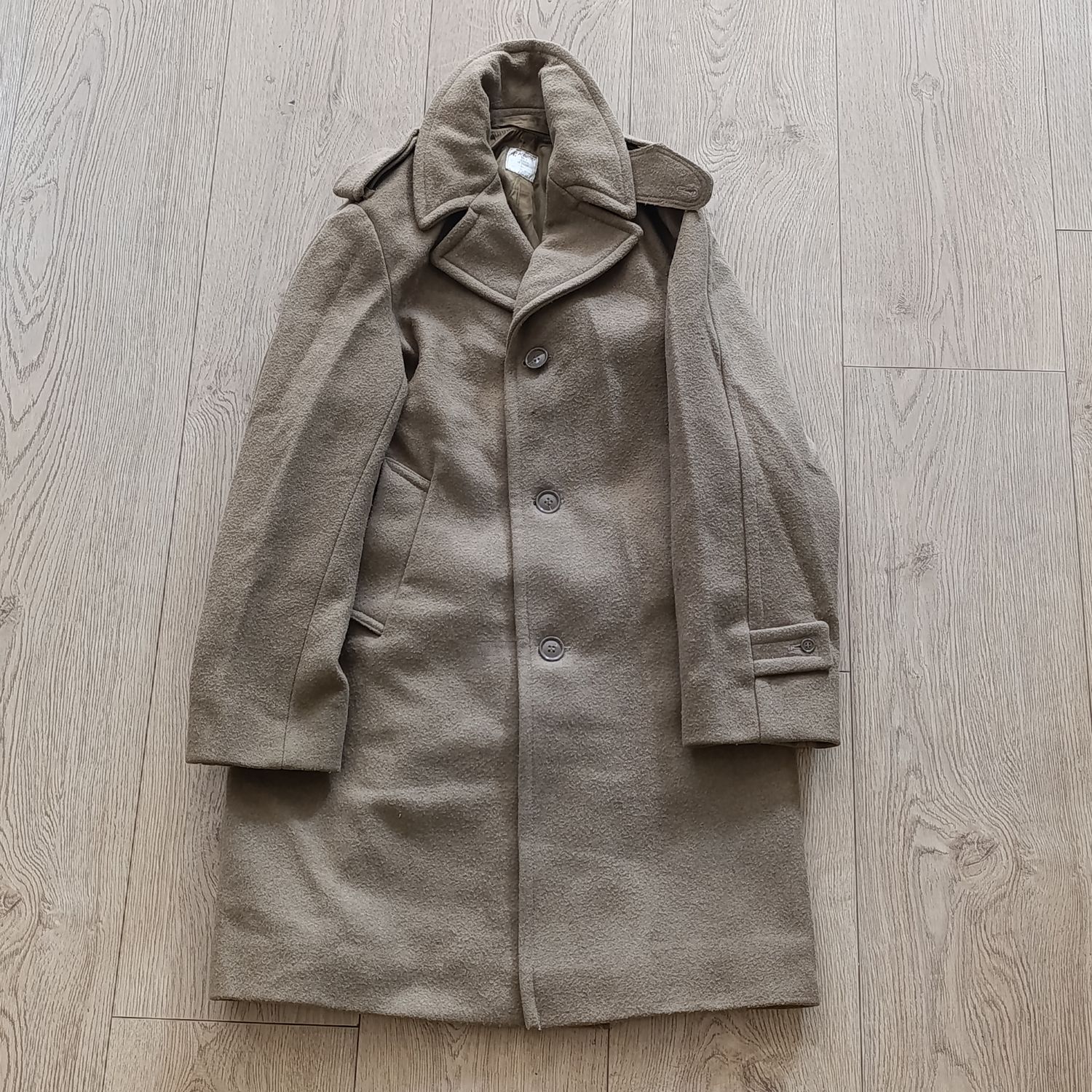 South African Prison Service trench coat - size medium - full back length 110.2cm, armpit to cuff 48.5cm, waist 115.5cm