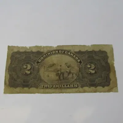 Dominion of Canada 1897 Courtney dark brown banknote - very well used