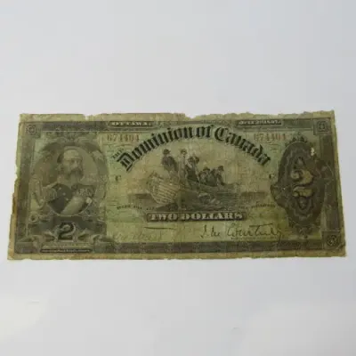 Dominion of Canada 1897 Courtney dark brown banknote - very well used