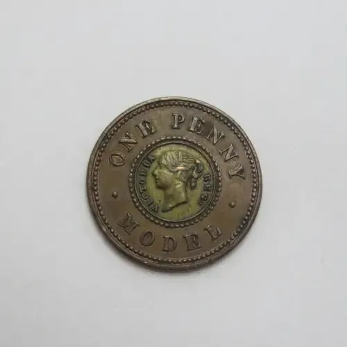 1844 Great Britain model one penny - Scarce nose to R variant - XF