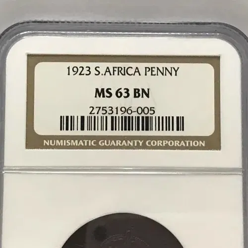 1923 SA Union penny graded MS 63 BN by NGC - looks even better