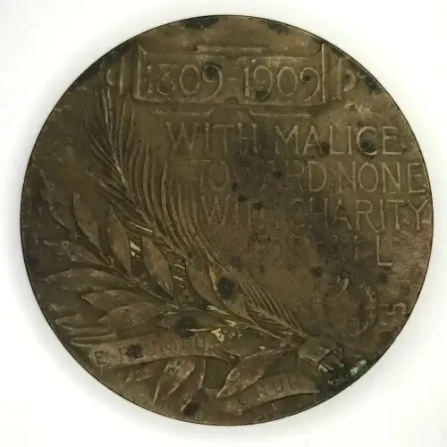1909 Abraham Lincoln large bronze medallion