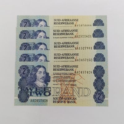 CL S Stals only issue R2 banknotes - Lot of 5 uncirculated notes with AA numbers