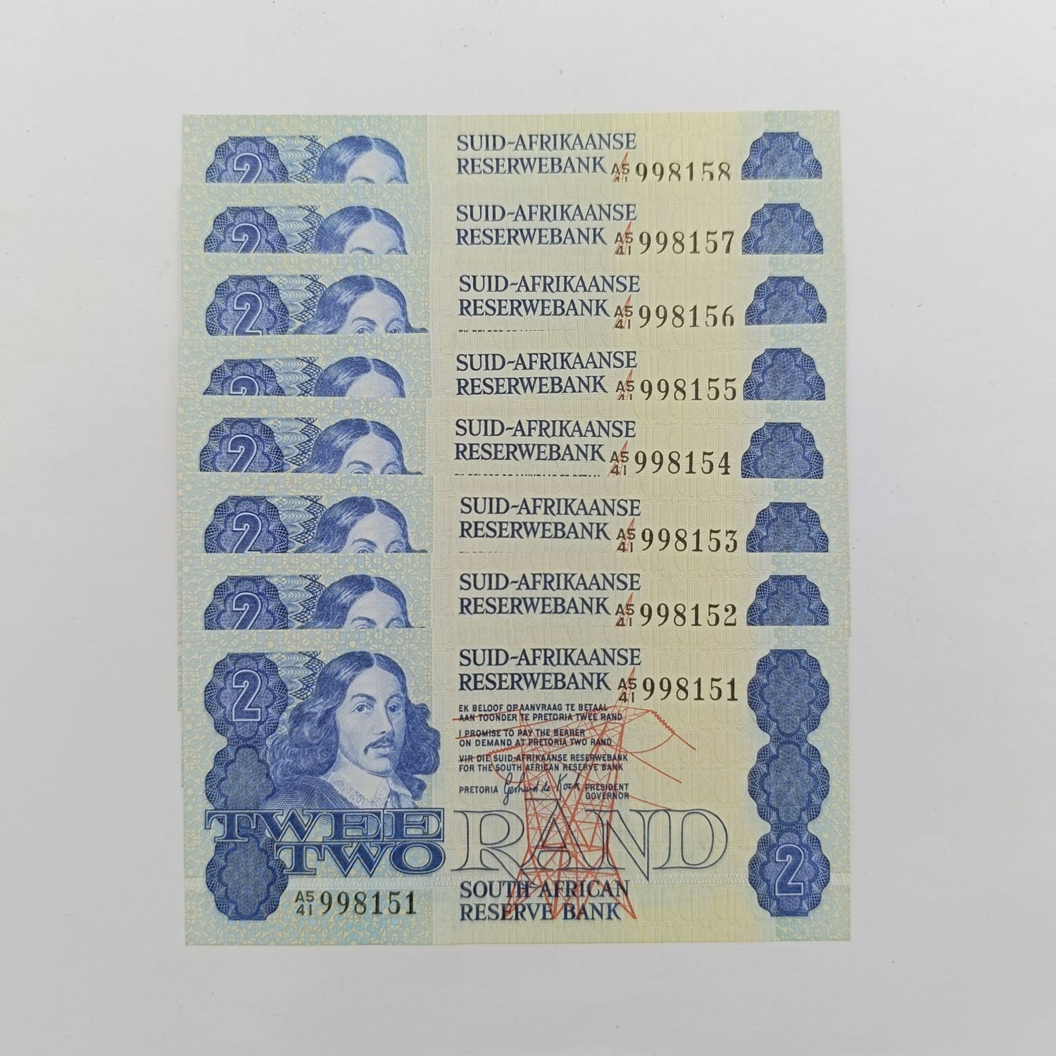 GPC de Kock 2nd issue Lot of 6 uncirculated 1983 banknotes - AH