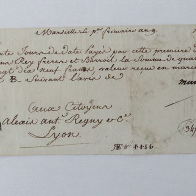Early 1800`s French Napoleonic Bill of Exchange
