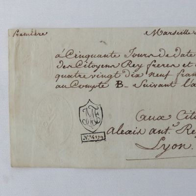 Early 1800`s French Napoleonic Bill of Exchange