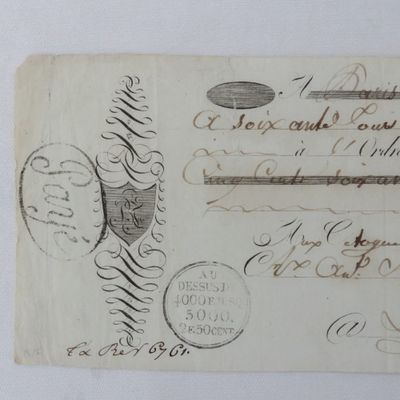 French Napoleonic Bill of Exchange for 4560 Francs