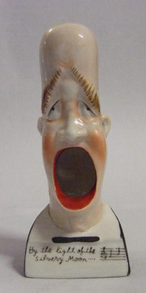 Antique Porcelain Long Face ashtray 12.5 x 5cm - as per scan