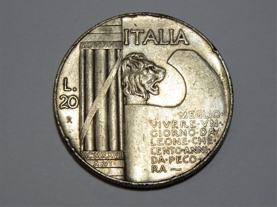 1928 R Italian 20 Lire