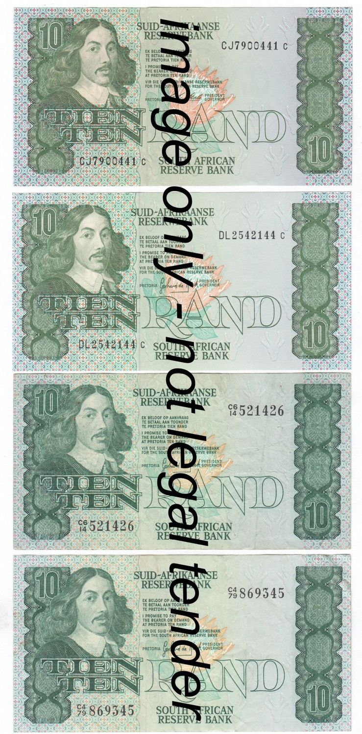 Full set of R10 notes - All reasonable condition - some Uncirculated