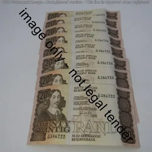 GPC de Kock R20 Z35 replacement notes in sequence - lot of 8 notes