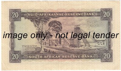 MH de Kock Fourth &amp; Only Issue R20 D1 - Uncirculated with slight middle crease &amp; pen mark - 1961...