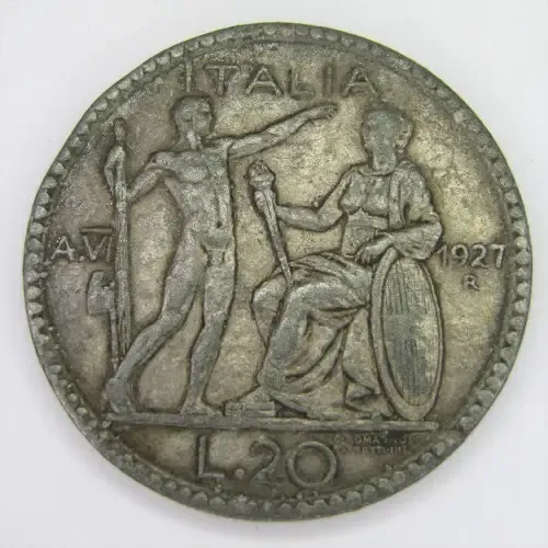 1927 Italy 20 Lira - VF