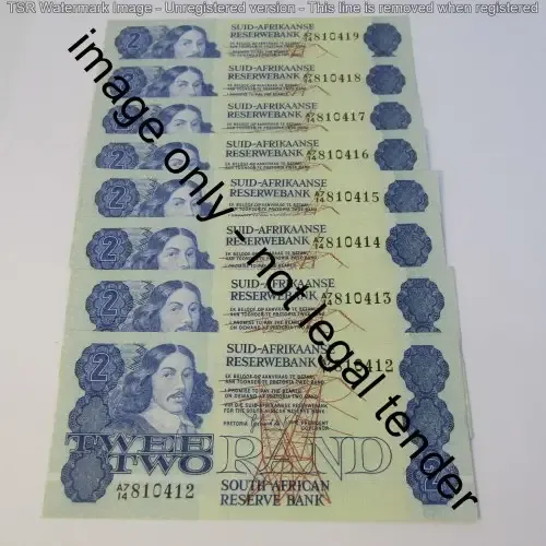 GPC de Kock 3 - lot of 8 x R2 notes 1981 - uncirculated - this set is scarce