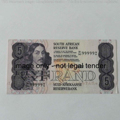 GPC de Kock R5 banknote with nice number 999992