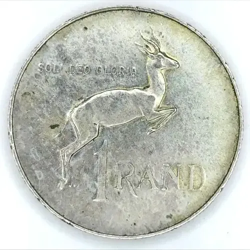1984 RSA One Rand - springbok with half an ear