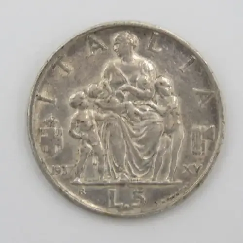 Italy 5 Lire 1937 - Silver XF