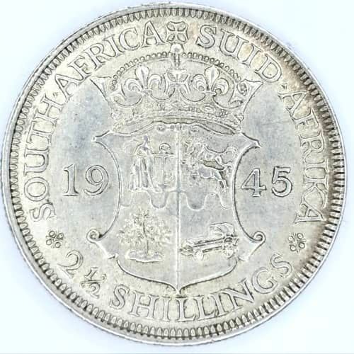 1945 SA Union Half Crown - AU+ low mintage