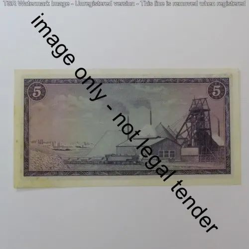 Rissik 2nd Issue R5 banknote Crisp uncirculated with some dark marks