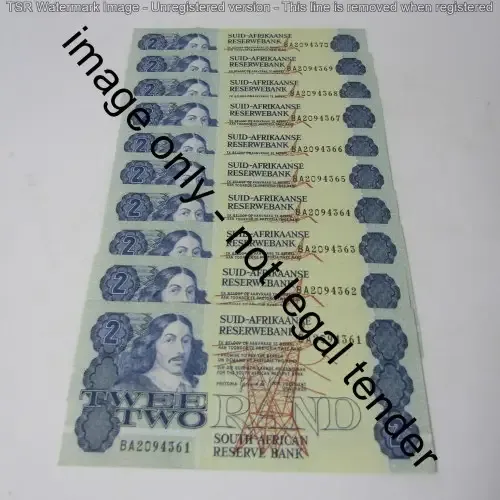 GPC de Kock 3rd issue - Lot of 10 uncirculated R2 banknotes with consecutive numbers