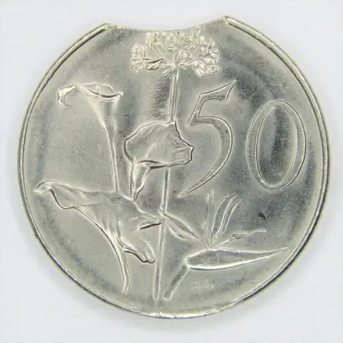 1966 RSA 50 Cent - Error coin - chipped planchet