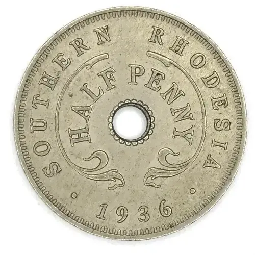 1936 Southern Rhodesia Half Penny - Excellent coin