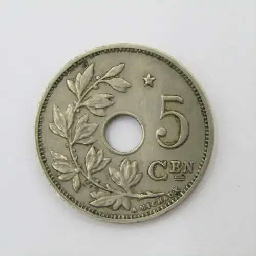 1931 Belgium 5 Centimes - double stuck on 3