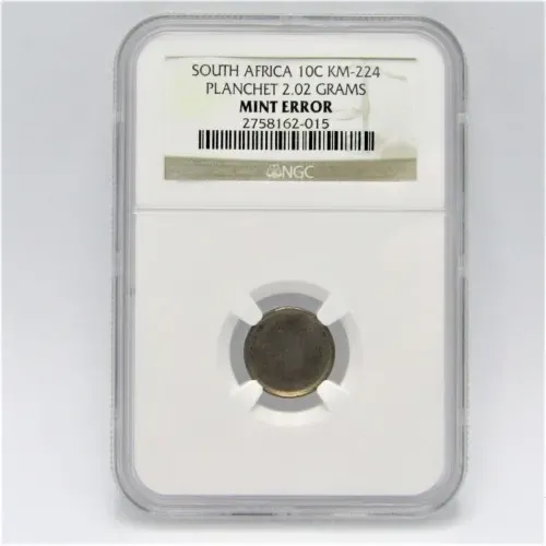 RSA 1 Cent Error coin - KM-224 Planchet 2.02 grams by NGC