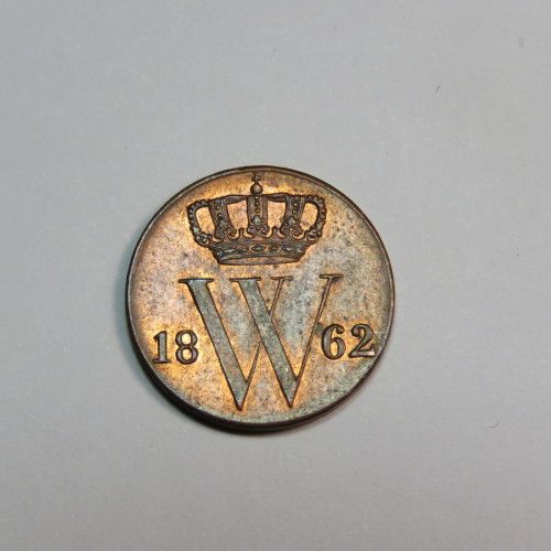 1862 Netherlands copper 1/2 cent