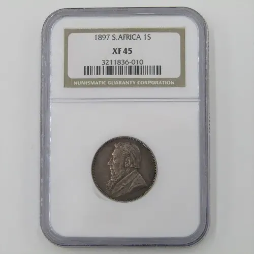 1897 ZAR 1s One Shilling graded XF 45 by NGC