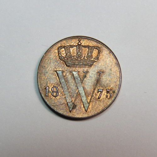 1875 Netherlands copper 1/2 cent - UNC