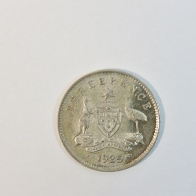 1925 Australia threepence - AU - Excellent with mint lustre - Book value of R2500