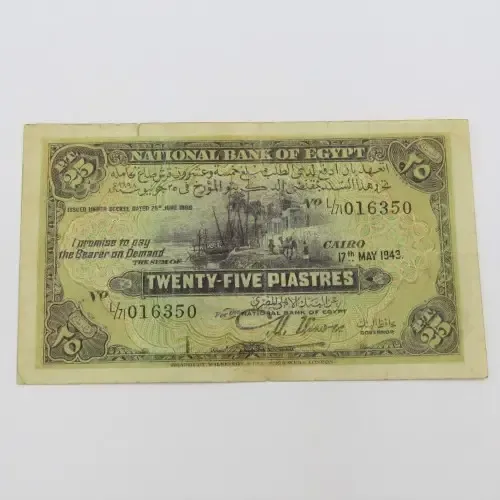 Egypt 25 Piastres banknote - 17 May 1943 Cairo