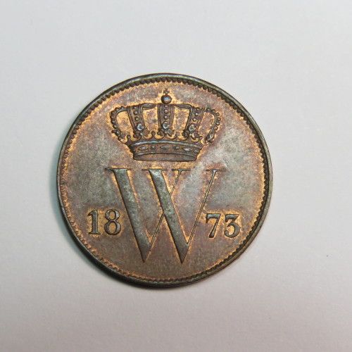 1873 Netherlands copper 1 cent - UNC