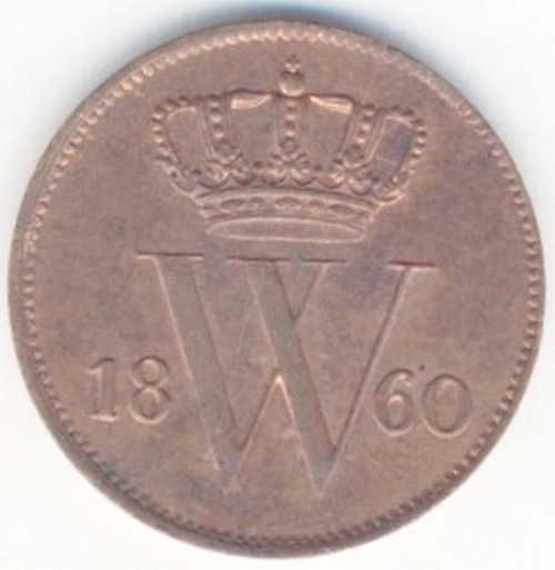 1860 Netherlands 1 cent - UNC