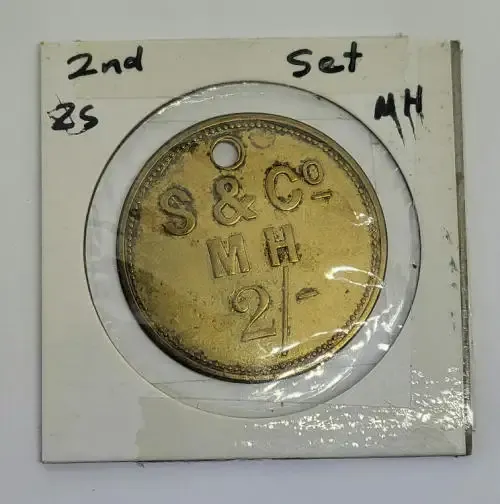 Strachan and Co token set 2 MH (Maintain home) 2 shilling token